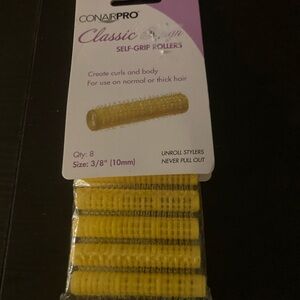 4/$25 ConairPro Classic Design Self-Grip Rollers - Yellow in color. 8 piece set